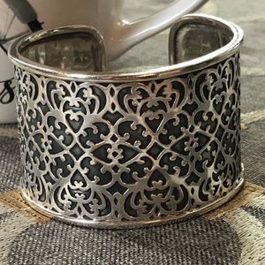 Silpada Wide Cuff Sterling Filigree Bracelet.